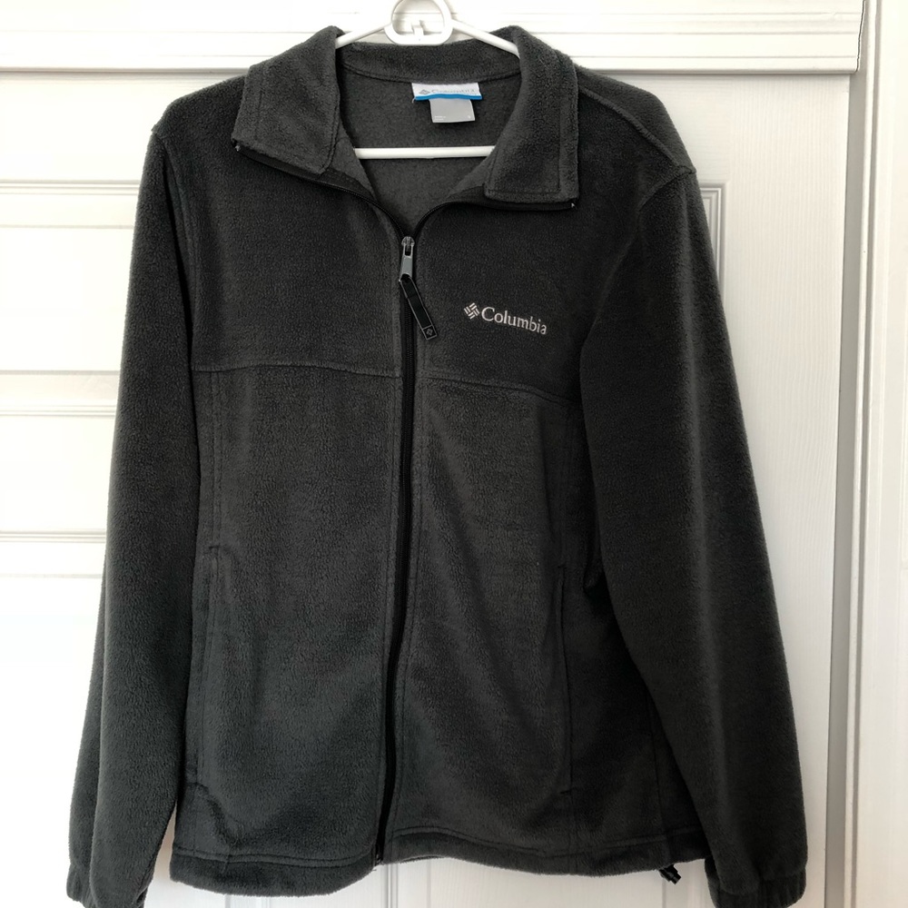 Columbia fleece zip up jacket gray small